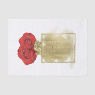 Papier Mousseline Flacon de parfum Floral Fashion Roses rouges Glamo