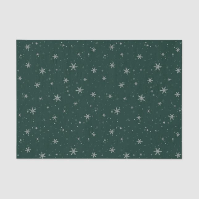 Papier Mousseline Flacons de neige de Noël vert (Recto)