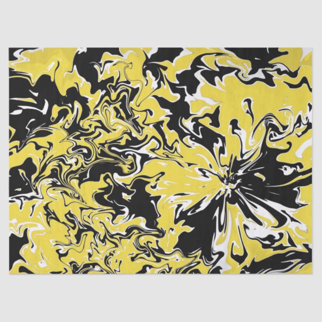 Papier Mousseline Flacons de noir, blanc et jaune (Recto)