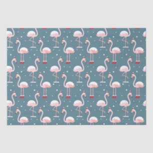 Papier Mousseline Flamant rose Père Noël Motif
