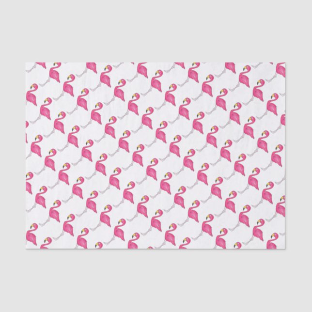 Papier Mousseline Flamant rose rose chaud Tropical Island Bird Print (Recto)