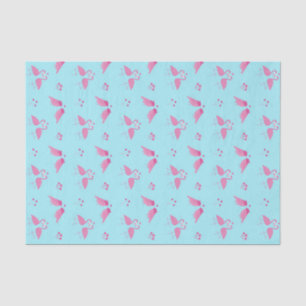 Papier Mousseline Flamant rose rose Inséparables Motif Saint Valenti