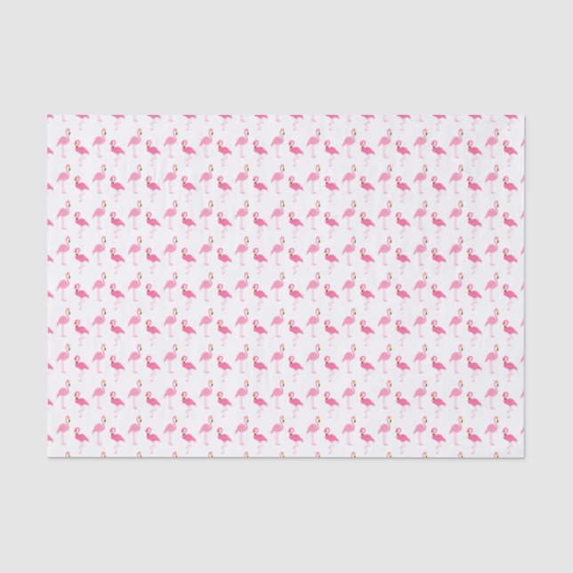 Papier Mousseline Flamants roses roses (Recto)