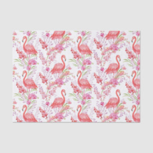 Papier Mousseline Flamingo rose motif de plage