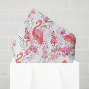 Papier Mousseline Flamingo rose motif de plage