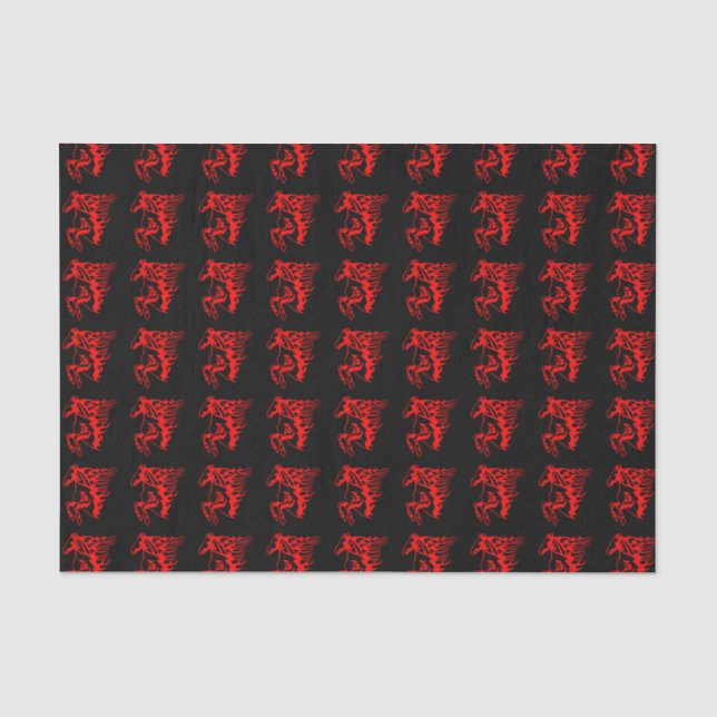Papier Mousseline Flamme feu rouge Bronco Mustang Cheval sauvage (Recto)