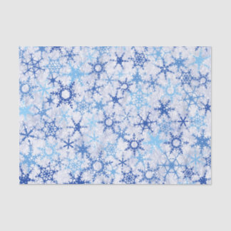 Papier Mousseline Flammes de neige bleues gelées