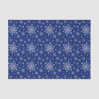 Papier Mousseline Flammes de neige gris argent mignonne sur bleu