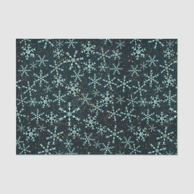 Papier Mousseline Flammes de neige mousseuses Bleu blanc dans le cie (Recto)