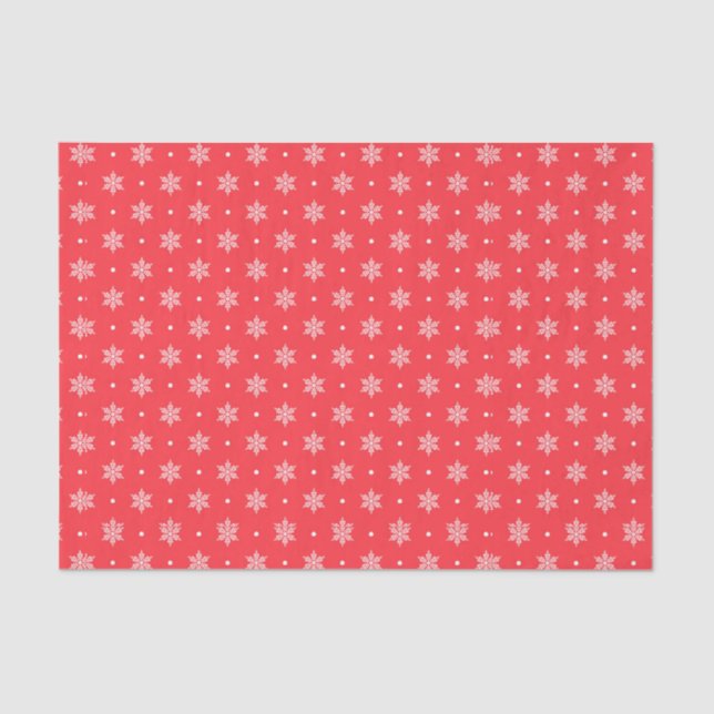 Papier Mousseline Flammes De Neige Sur Rouge (Recto)