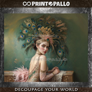 Papier Mousseline Flapper girl en 1920 avec un énorme casquette en p