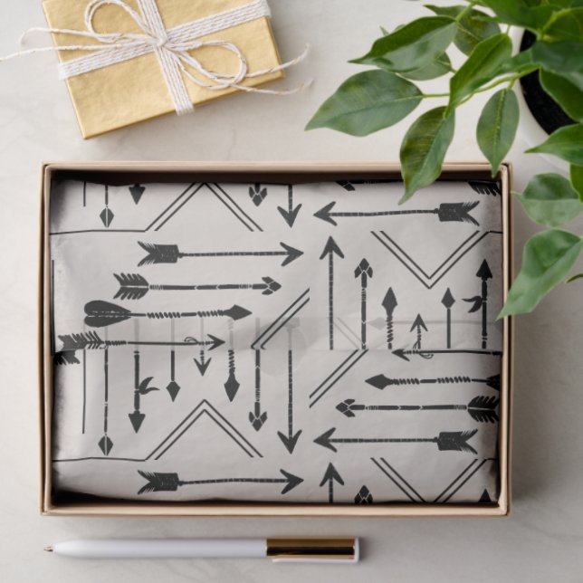 Papier Mousseline Flèches Boho et Sun V12 ID748 (Cadeau)