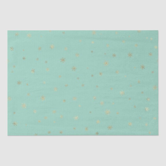 Papier Mousseline Flèches de neige en or de Noël (Recto)