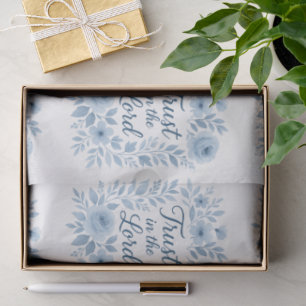 Papier Mousseline Fleur bleue et blanche Écriture stimulante Foi