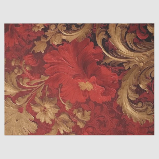 Papier Mousseline Fleur bourguignonne de l'ornement victorien rétro (Recto)