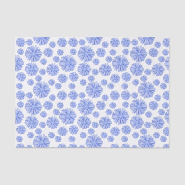 Papier Mousseline Fleur Chicorée Bleue (Recto)