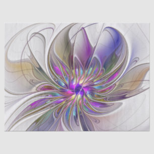 Papier Mousseline Fleur d'art fractal abstrait énergique et coloré