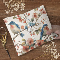 Fleur de bleu-oiseau à l'aquarelle vintage