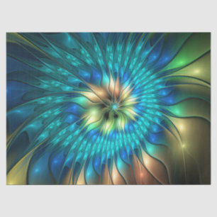 Papier Mousseline Fleur de fantaisie lumineuse, fractale abstraite c