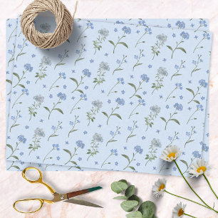 Papier Mousseline Fleur de fleur d'eau bleu Forget Me Not