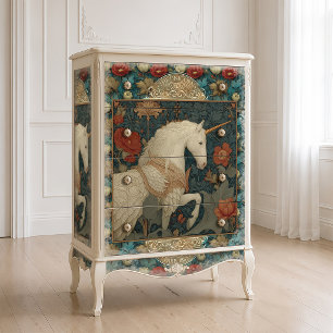 Papier Mousseline Fleur de licorne vintage inspirée de William Morri