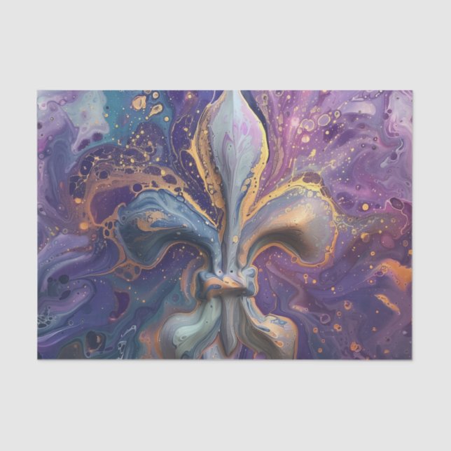 Papier Mousseline Fleur De Lis Fluide Pour (Recto)
