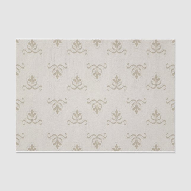 Papier Mousseline Fleur de Lis Motif Découpage Cadeau (Recto)