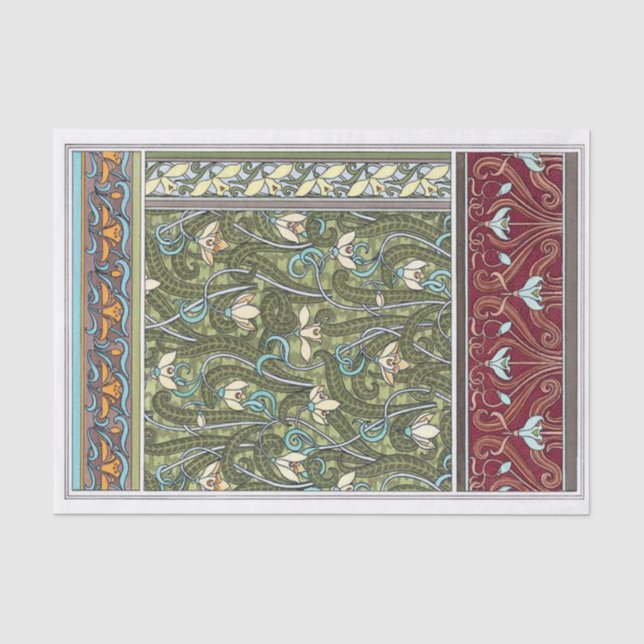 Papier Mousseline Fleur de neige Art nouveau par artiste français 18 (Recto)