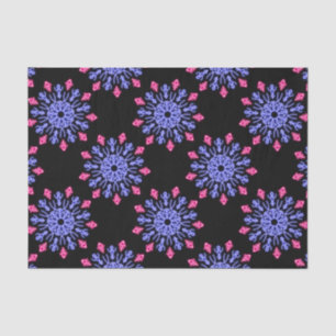 Papier Mousseline Fleur de néon bleu et rouge