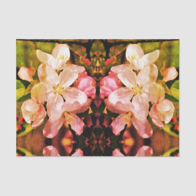 Papier Mousseline Fleur de printemps crabappée fleurit Shabby Découp (Recto)