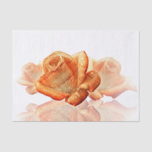 Papier Mousseline Fleur de Rose corail avec Partition