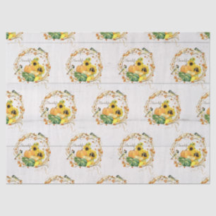 Papier Mousseline Fleur de tournesol citrouille Folial Chute Folid B