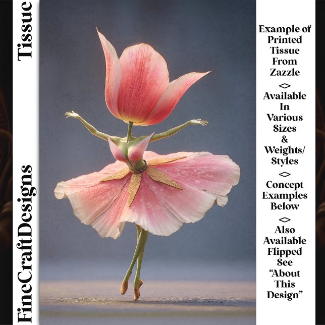 Papier Mousseline Fleur de Tulipe rose Ballerina DJ7L Découpage (Créateur téléchargé)
