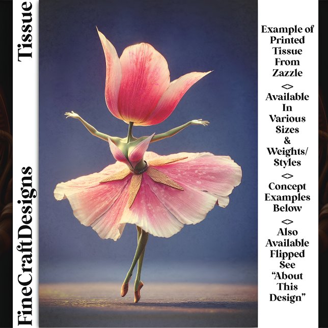 Papier Mousseline Fleur de Tulipe rose Ballerina DJ7LF Découpage (Créateur téléchargé)