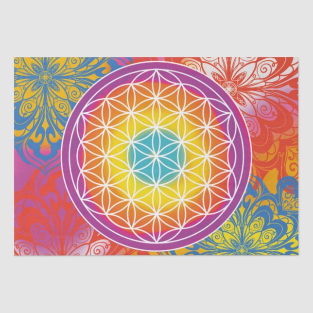 Papier Mousseline Fleur de vie mandala zen (Recto)