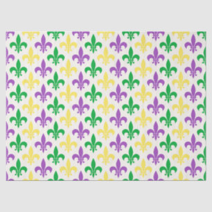 Papier Mousseline Fleur-di-lis aux couleurs de Mardi Gras