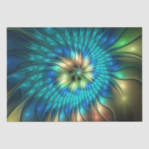 Papier Mousseline Fleur d'Imaginaire lumineux, Fractale Abstraite co