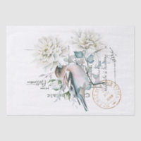 Fleur d'oiseau français Script Postmark Découpage