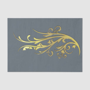 Papier Mousseline Fleur d'or fausse de luxe abstrait
