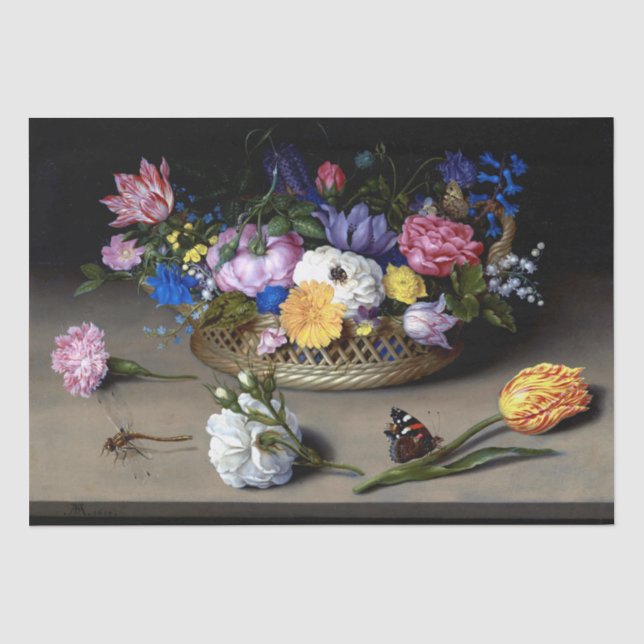 Papier Mousseline Fleur Encore Vie Bosschaert Néerlandais Peinture A (Recto)