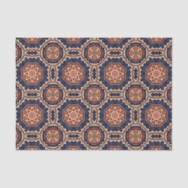 Papier Mousseline Fleur fantaisie et Motif Star (Recto)