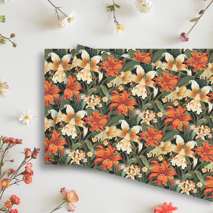Papier Mousseline Fleur Florale Art Nouveau sans couture