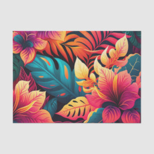 Papier Mousseline Fleur hawaïenne motif tropical fleuri lumineux