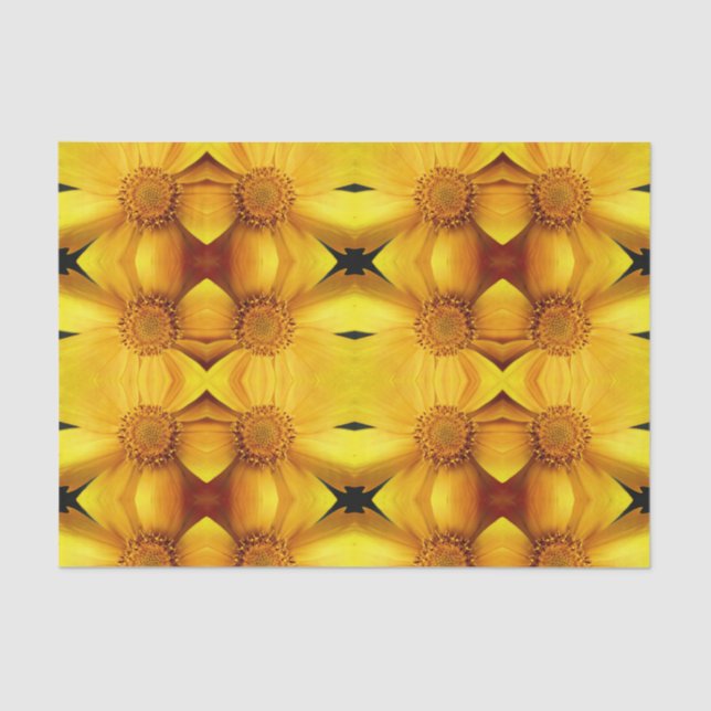 Papier Mousseline Fleur Jaune Fleur Pétale Découpage Abstrait (Recto)