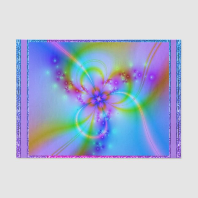 Papier Mousseline Fleur pourpre En Bleu (Recto)