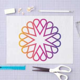 Papier Mousseline Fleur radiale à dégradé néon minimaliste