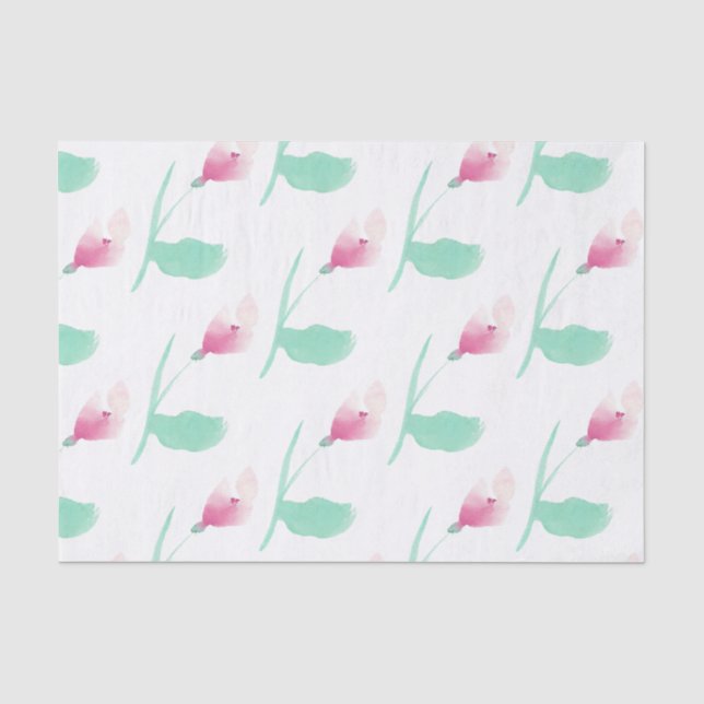 Papier Mousseline Fleur rose (Recto)
