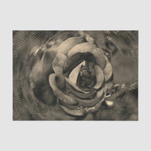 Papier Mousseline Fleur rose En Fleur Abstraite Sepia Découpage