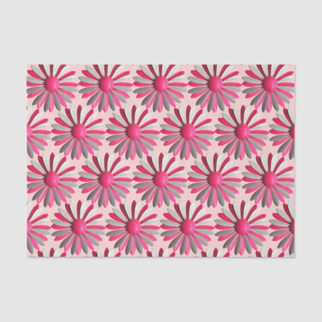 Papier Mousseline Fleur rose MOD Daisy Baby shower d'été printemps (Recto)