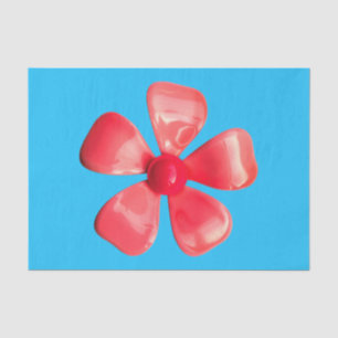 Papier Mousseline Fleur rose MOD Printemps Été Floral Bleu Grand